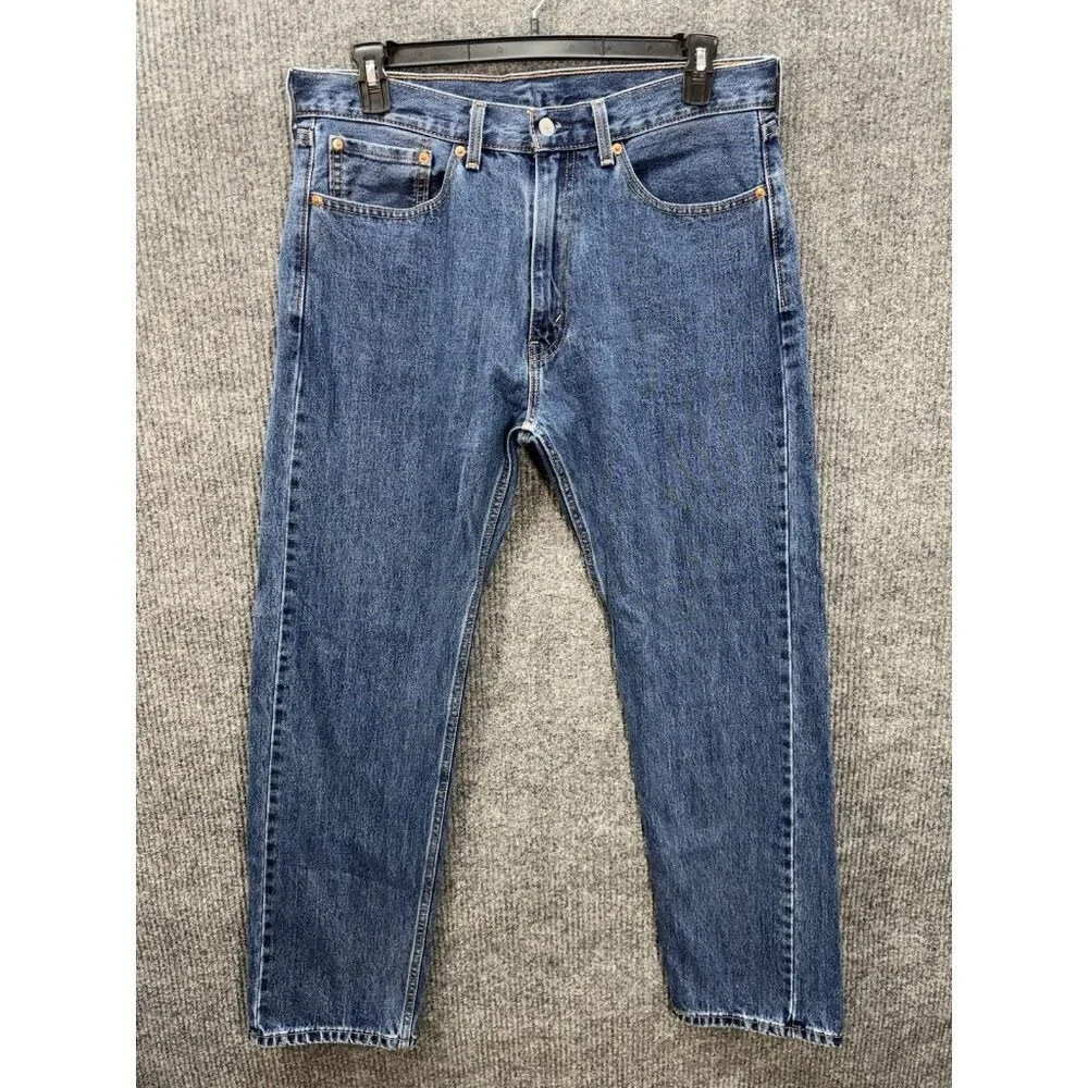 Levis 505 Jeans Men’s 36x32 Blue Regular Straight Leg Denim Medium Wash